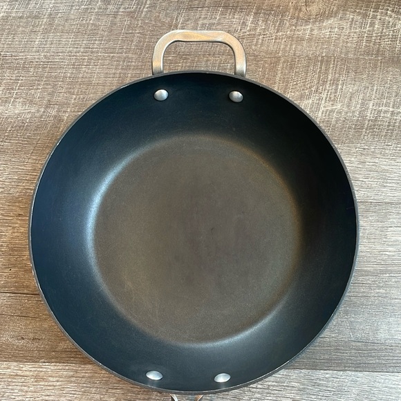 Calphalon 12” Jumbo Deep Sauté Fry Pan #1612 Stainless Hard Anodized Skillet - Picture 5 of 8